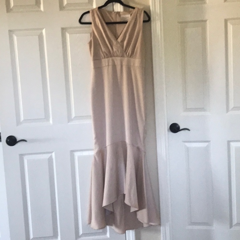 BHLDN by Anthropologie dress Fairbanks Satin Dress color Oyster size 2